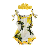 Sling Lemon Printing Triangle Rompers Suit