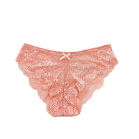 Lace-trimmed Low-rise Thong With Bow And Cutout Design For Women
