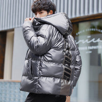 Winter New Cotton Padded Men's Casual Bright Cotton Padded Clothes