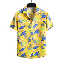 Summer New Men's Short-sleeved Shirt Plus Size Printed
