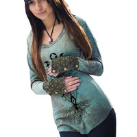 Women's Retro Tree Of Life Printed Long Sleeve