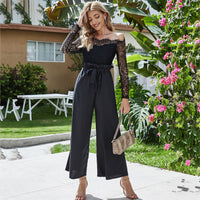 Women's Off-neck Wide-leg Jumpsuit