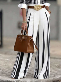 European And American Spring Polyester Fiber Straight-Leg Trousers