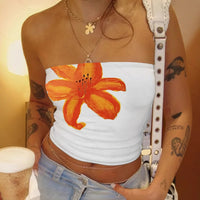 Women's Floral Print Top Sleeveless