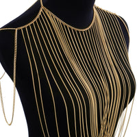 Golden Chain Tassel Chest Chain