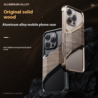 Phone Case Hollow Solid Wood Heat Dissipation Creative Aluminum Alloy