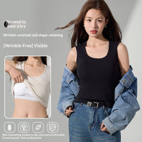 Outerwear Sleeveless Base Layer Tencel Cool-Feel Wide-Shoulder Tank Top