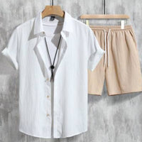 Men's Casual Hawaiian 3D Printed Short Sleeve Shirt Outfit