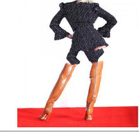 Solid Color Panelled Pointed Toe Stiletto Over-the-Knee Fashion Boots