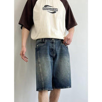 Washed Do The Old Cowboy Shorts Men's Loose Straight Shorts