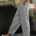 2026 Spring Summer Women's Cotton Linen Casual Wide Leg Pants Plus Size