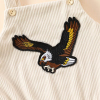 Embroidered Eagle Print Sling Romper