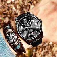 Fully Automatic Quartz Luminous Waterproof Digital Six-Hand Mens Watch