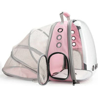 Rear Expandable Transparent Mesh Pet Backpack