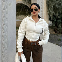 Temperament Slimming Crop Hoodie Sweatshirt For Women