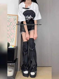 Black Working Wear Denim Shorts Suit Women