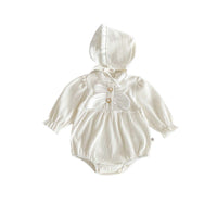 Baby Sunken Stripe Classic Style Romper Western Style Full Moon