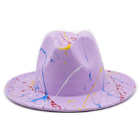New Unisex Artists Fedora With Colorful Graffiti Paint