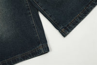 Punk Denim Shorts Men's High Street Wash