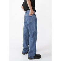 Retro Casual Irregular Slit Simple Jeans