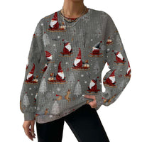 Digital Printing Pattern Shading Fashion Trend Round Neck Long Sleeve Sweater