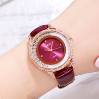 GEDI Double-Diamond Leather Belt All-Match Watch For Women
