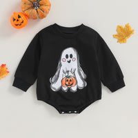 Funny Cute Pumpkin Ghost Graffiti Bag Fart Romper