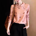 Women's Retro Printed Long-Sleeve Top