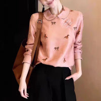 Women's Retro Printed Long-Sleeve Top