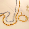Exaggerated Hip-hop Style Chunky Chain Bracelet And Necklace Set, Simple, Unique, And Fashionable