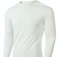 Striped Fabric Men's High Elastic Breathability Long Sleeve