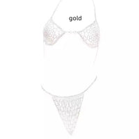 Fashion Mesh Body Chain Set Shiny Rhinestones