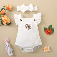Ins Popular European And American Solid Color Rib Fabric Advanced Embroidery Rompers Jumpsuit