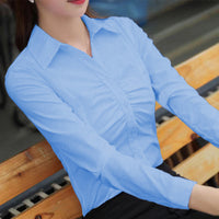Figure-flattering Lapel-neck Slightly Stretchy Base-layer Shirt