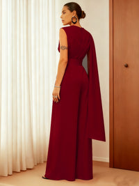 Women's Solid Color Slim-fit Jumpsuit Loose Casual Pants