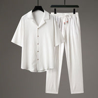 Casual Men's Sports High-end Half Sleeve Chinese Style Two-piece Set