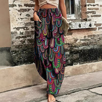 Women's Holiday Casual Full-body Printed Loose Lantern Pants