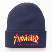 Fashion Flame Letter Embroidery Knitted Hat