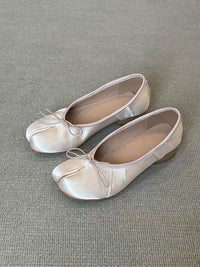 Womens Retro Low-Top Versatile Mid-Heel Shoes