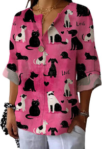 Women's Fashion Personalized Cotton Shirt Casual Top