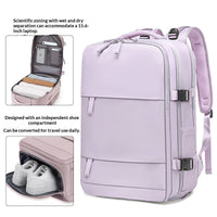 Mens Casual Travel Waterproof Laptop Backpack With Dry-Wet Separation
