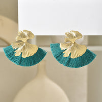 Luxury Retro-chic Fan-shaped Statement Earrings With Geometric Tassels