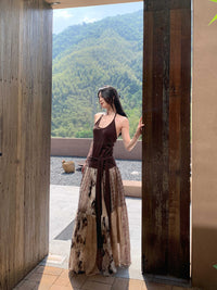 Vintage Printed Chiffon Printed Skirt