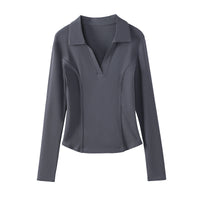 Womens Stylish Slimming Cotton Long-Sleeve T-Shirt