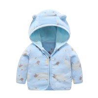 Children's Coral Fleece Jacket Padded Warm Hooded Top