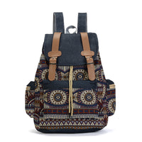 Large Capacity Contrast Color Scheme National Style Trendy Backpack