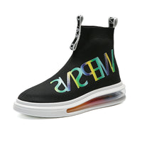 Men's High Top Socks Shoes Fly Knit Breathable