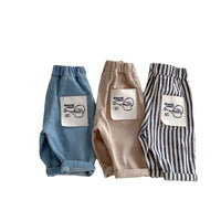 Boys' Japanese Style Stripe Printed Casual Trousers
