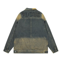 Loose Casual Wash Vintage Distressed Turn-down Collar Coat