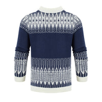 Men's Crewneck Pullover Sweater Unisex Fair Isle Long Sleeve Knitted Sweater